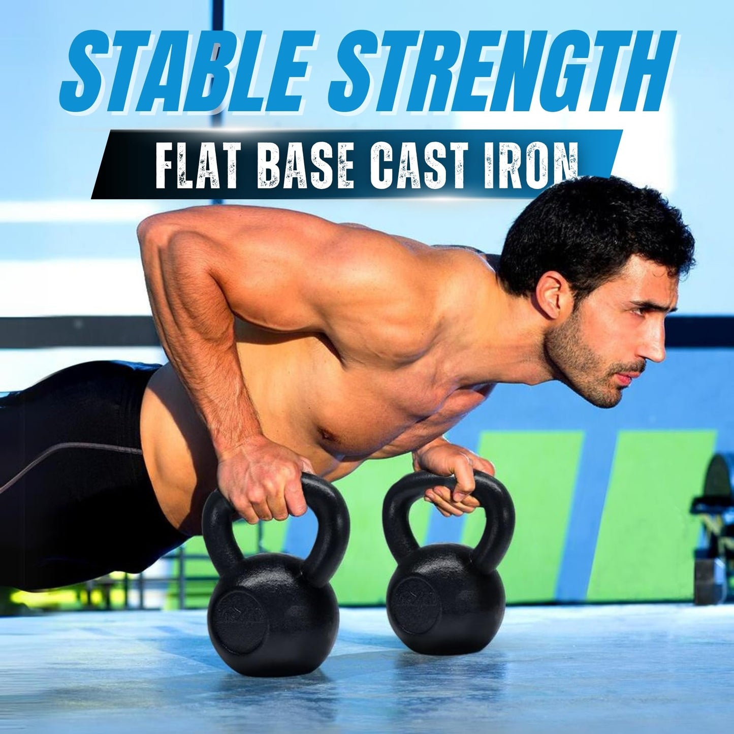 Yes4All Solid Cast Iron Kettlebell Weights Set – Great for Full Body Workout and Strength Training – Kettlebell 10 lbs (Black)