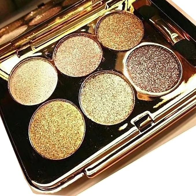 Gold Glitter Eyeshadow Set, 6 Shimmer Colors - Highly Pigmented, Long Lasting, Waterproof & Sweatproof - Professional Nude...