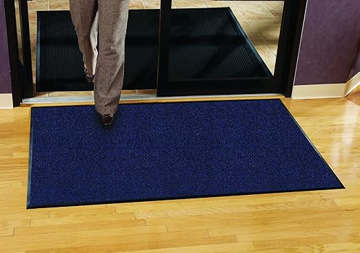 Guardian Floor Protection 94051220 Platinum Series Indoor Wiper Floor Mat, Rubber with Nylon Carpet, 5' Length, 12' Width, Blue
