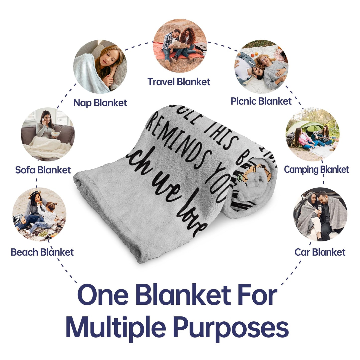 Afterprints Gifts for Grandma Blanket, Grandma Birthday Gifts from Grandkids, Best Grandmother Gift on Grandparents Day, Christmas, Hug Floral Throw Blankets 50'' x 60''