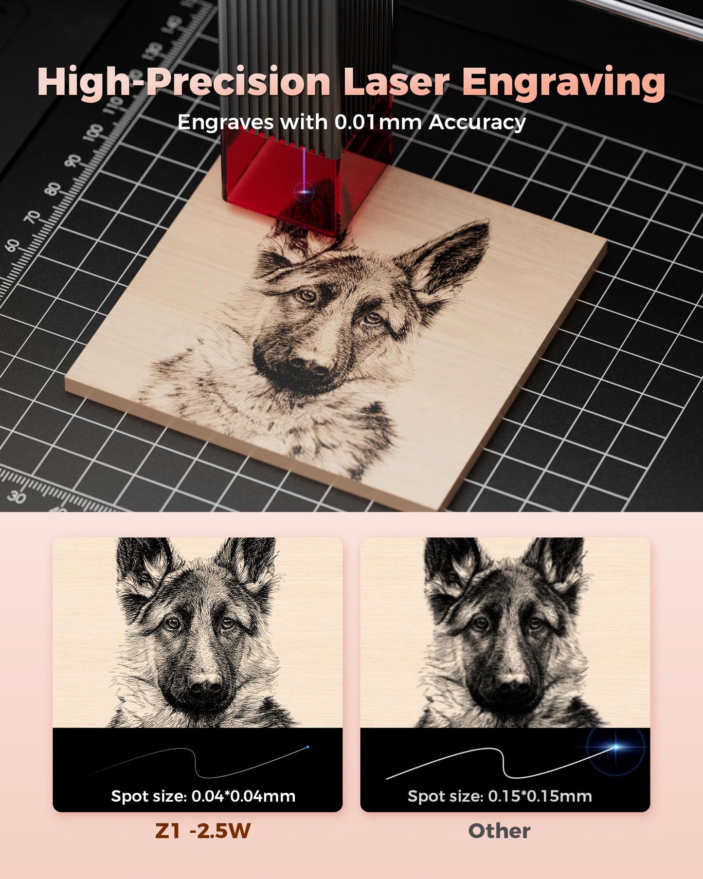 ACMER Laser Engraver Machine, K1 7000mW Desktop Enclosure Engraving Machine, 0.01mm Ultra-precision, Laser Cutter for Wood Acrylic Glass Leather, DIY Crafts & Small Business with Honeycomb Bed