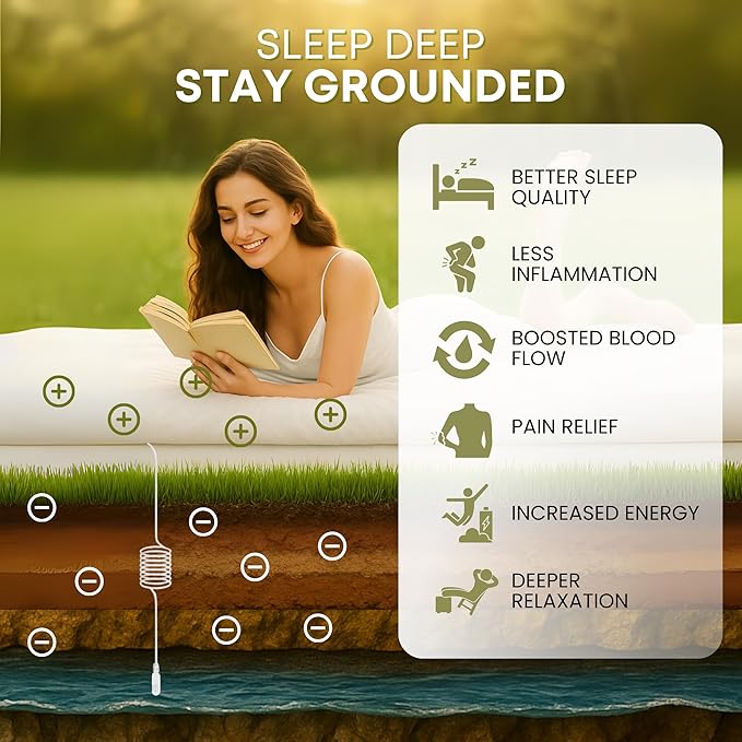 ELECTRAWAVE Premium Custom-Sized Grounding Sheet 24" x 104", Grounding Pillowcases – 93% Organic Cotton, 7% Pure Silver Fiber, Earthing Sheet Sleep Support, Wellness Naturally