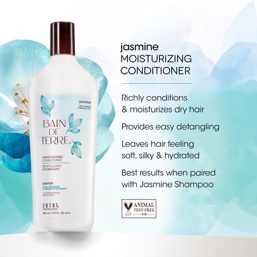 Bain de Terre Moisturizing Shampoo and Conditioner Set | Dry & Damaged Hair | Argan & Monoi Oils | Paraben Free | 33.8 Fl Oz