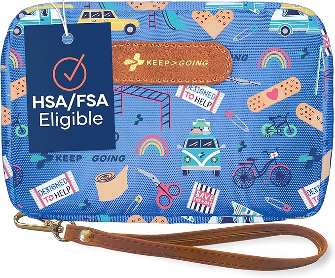 KeepGoing Travel First Aid Kit for Kids – 130 Pc. for Car, Home, Purse, Diaper Bag & Backpack with Latex-Free Bandages - M...