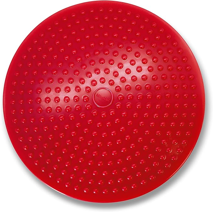 WALIKI Children's Wobbly Cushion, Alternative Classroom Seating | Inflatable Core Disc Seats for School (Pump Included, 12”/30CM, Red)