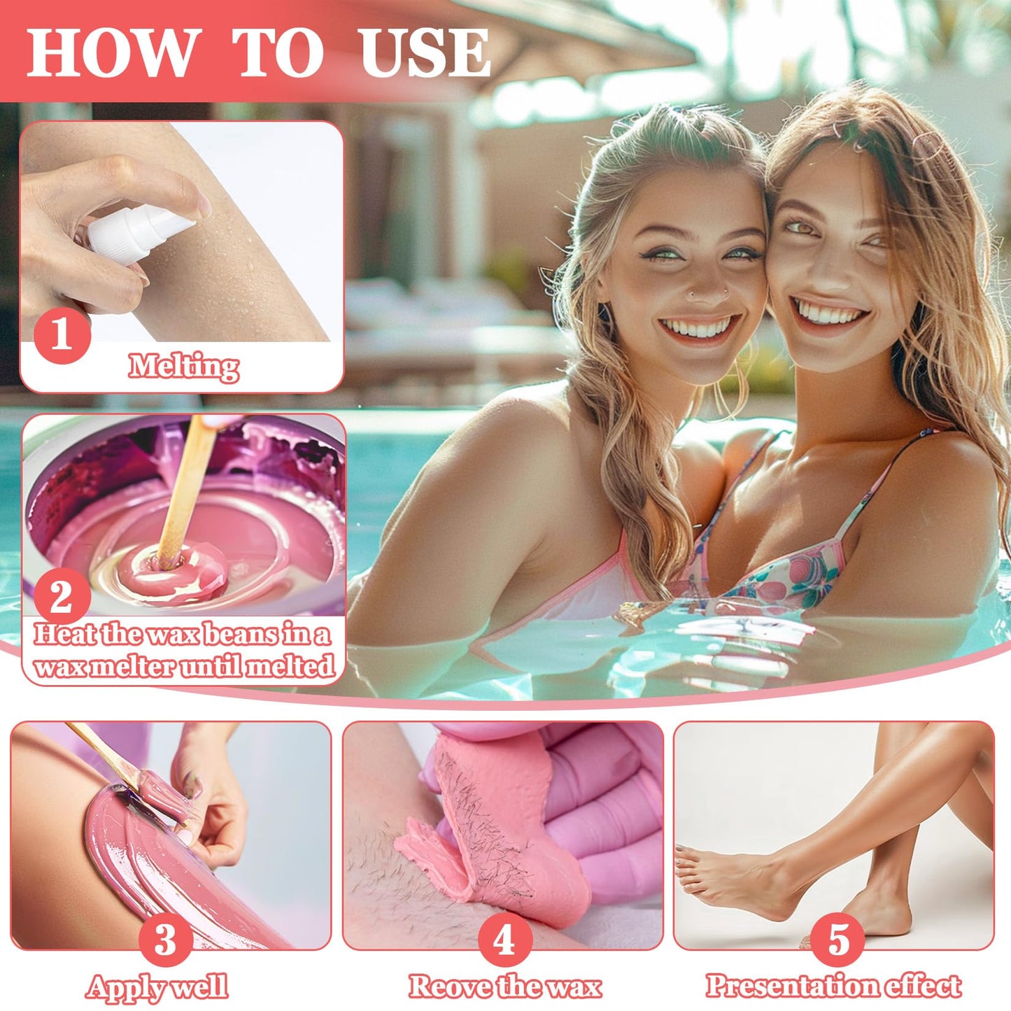 Hard Wax Beads for Hair-Removal - Sukh Brazilian Bikini Wax for Women Men Gentle on Skin, Moisturizing,Unisex for Back, Legs, Ar