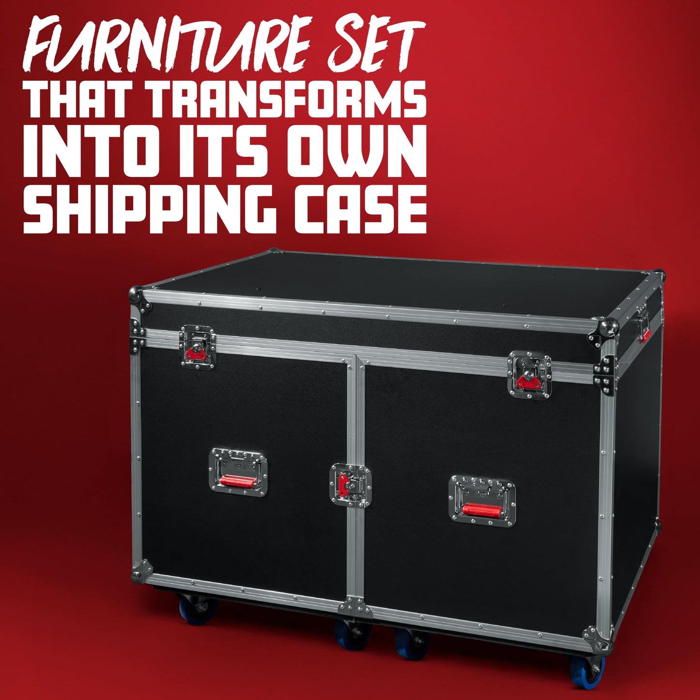 Gator Cases G-Tour Portabable Lounge Furniture Set, Ata Road Styled Case Breaks Down Into (2) Chairs, (2) Ottomans, And Table (G