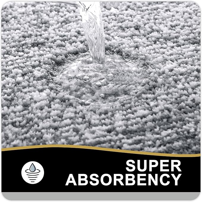 OLANLY Bathroom Rugs 44x24, Extra Soft and Absorbent Microfiber Bath Mat, Non-Slip, Machine Washable, Quick Dry Shaggy Bath Carpet, Suitable for Bathroom Floor, Tub, Shower (Runner, Dark Grey)