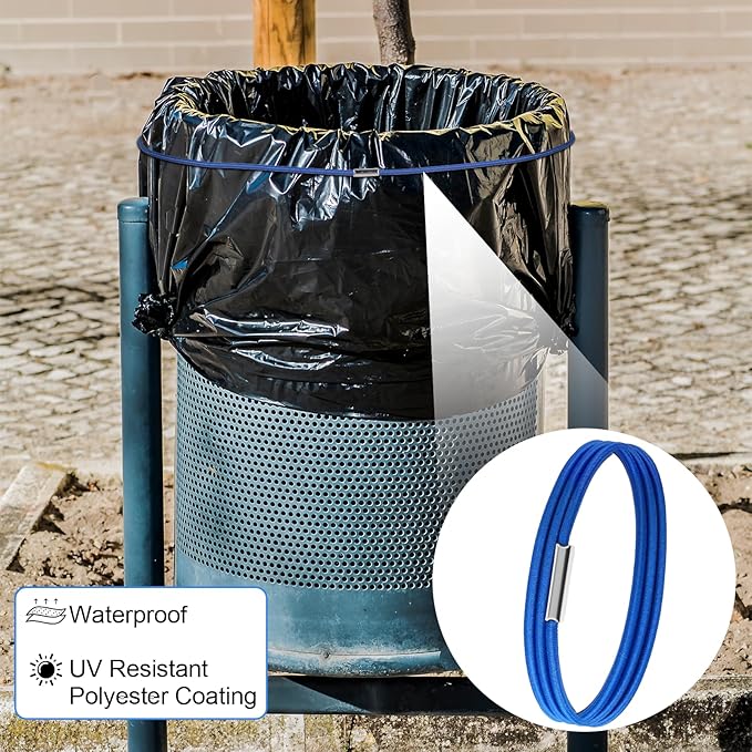 Trash Can Bands, Garbage Can Rubber Bands Heavy-Duty Garbage Bag Holder Elastic Band for 13-96 Gallon Bins, Band to Hold Trash Bags in Place, Set of 3 in Black Blue Green