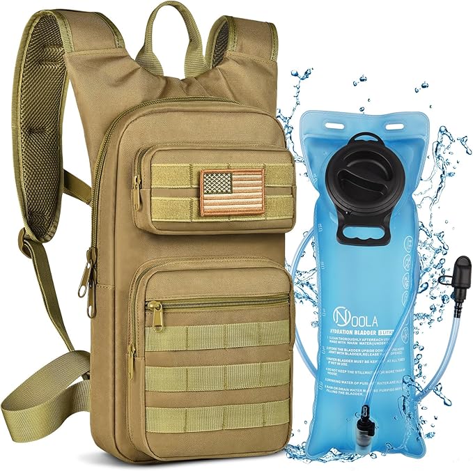 NOOLA Hydration Backpack with 3L TPU Water Bladder, Tactical Molle Water Backpack for Men Women, Hydration Pack for Hikin...