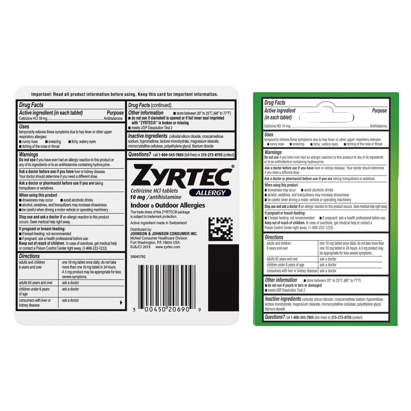 Zyrtec 24 Hour Allergy Relief Tablets, Indoor & Outdoor Allergy Medicine with 10 mg Cetirizine Hydrochloride Antihistamine, Value Bundle of one, 90 ct Bottle & Three, 1 ct Travel Packs