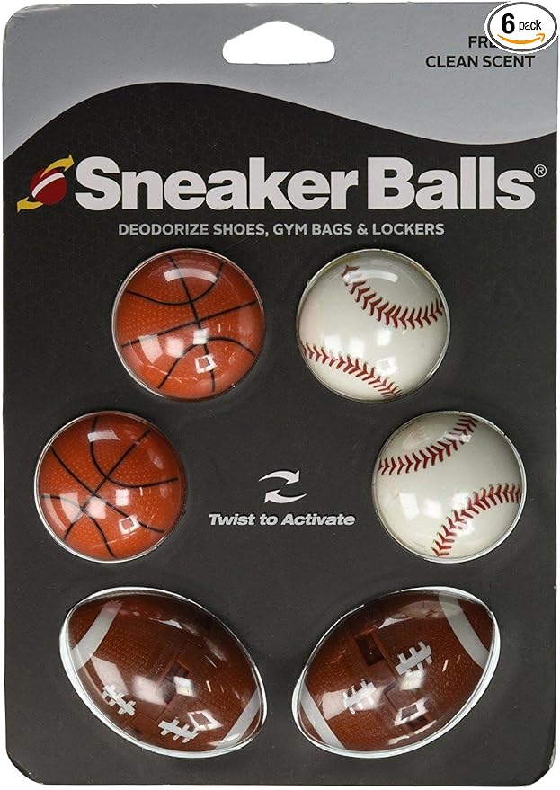 Sneaker Balls Odor-Fighting Shoe Fresheners, Eliminates Unpleasant Smells, Perfect For Sneakers, Gym Bags, Gear Bags, Drawers, Lockers, And More!, Sports, 6 Pack