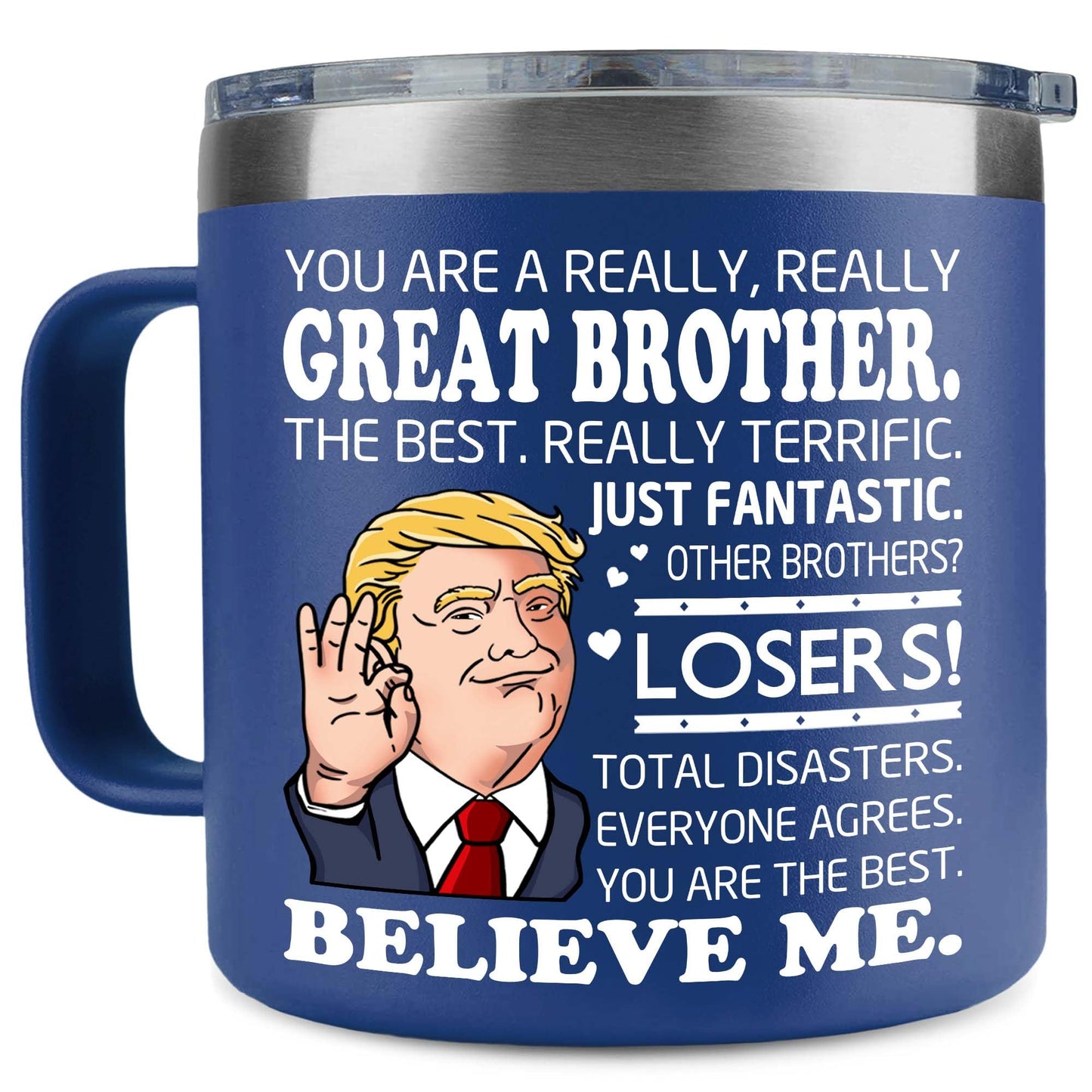 TOBYOVU Brother Gifts - Fathers Day Cups For Brother - You're A Great Brothers Gift - Birthday Gifts For Big Bro, Old Sibling From Sister, Younger - Funny Gift Ideas For Bro, Brothers Adult