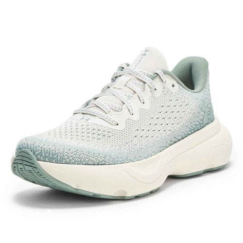 Under Armour Women's Infinite, (114) White Quartz/Silica Green/Metallic Silica, 7, US