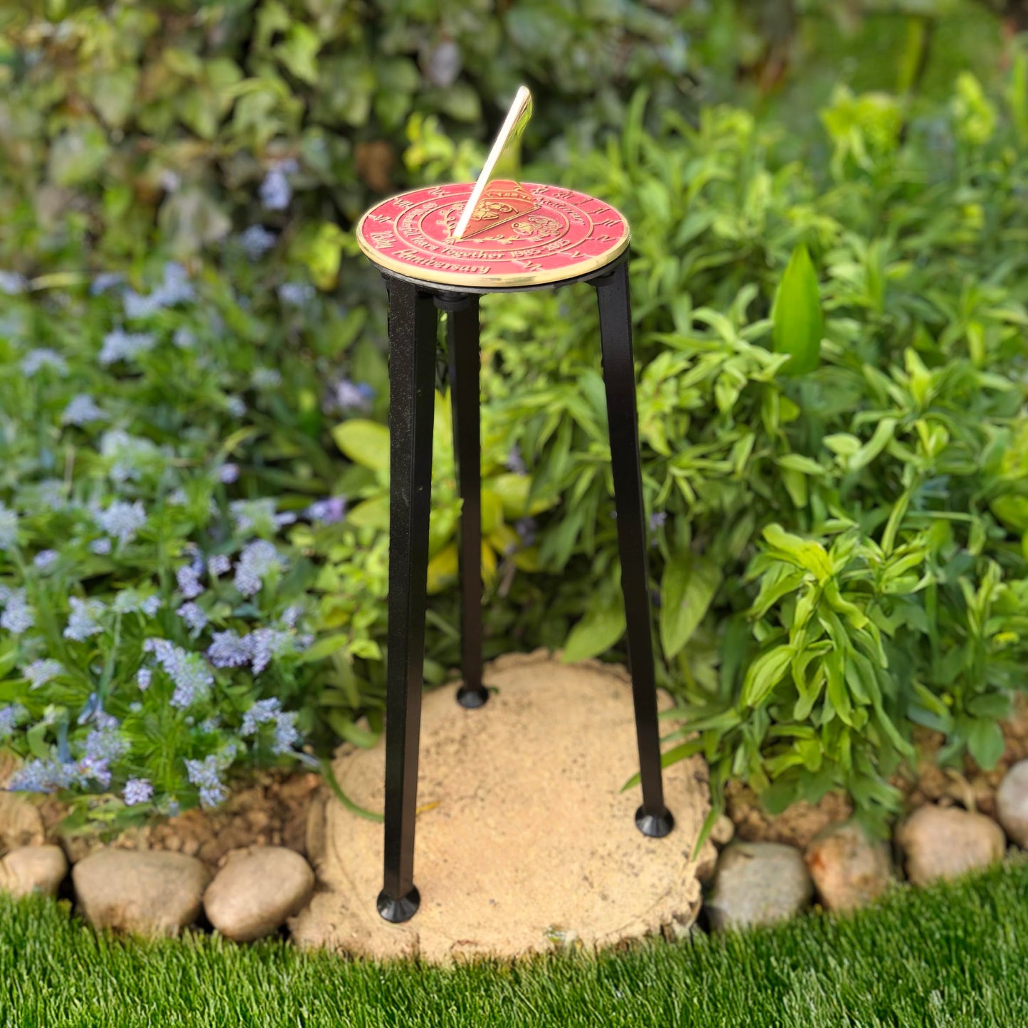 Anniversary Sundial Gift for 40th Ruby Wedding Anniversary in 2025 - Recycled Metal Home Decor Or Garden Present Idea - Handmade in UK for Him, Her Parents Or Couples 40 Year Celebration