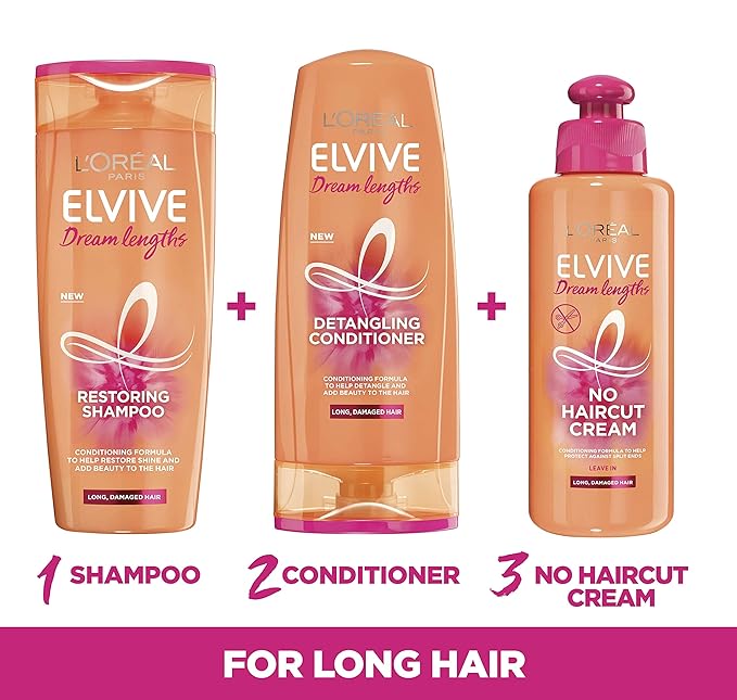 L'Oreal Paris Elvive Dream Lengths Hair Mask, Nourishing & Strengthening Treatment, Enriched with Castor Oil, For Long, Damaged Hair 300ml