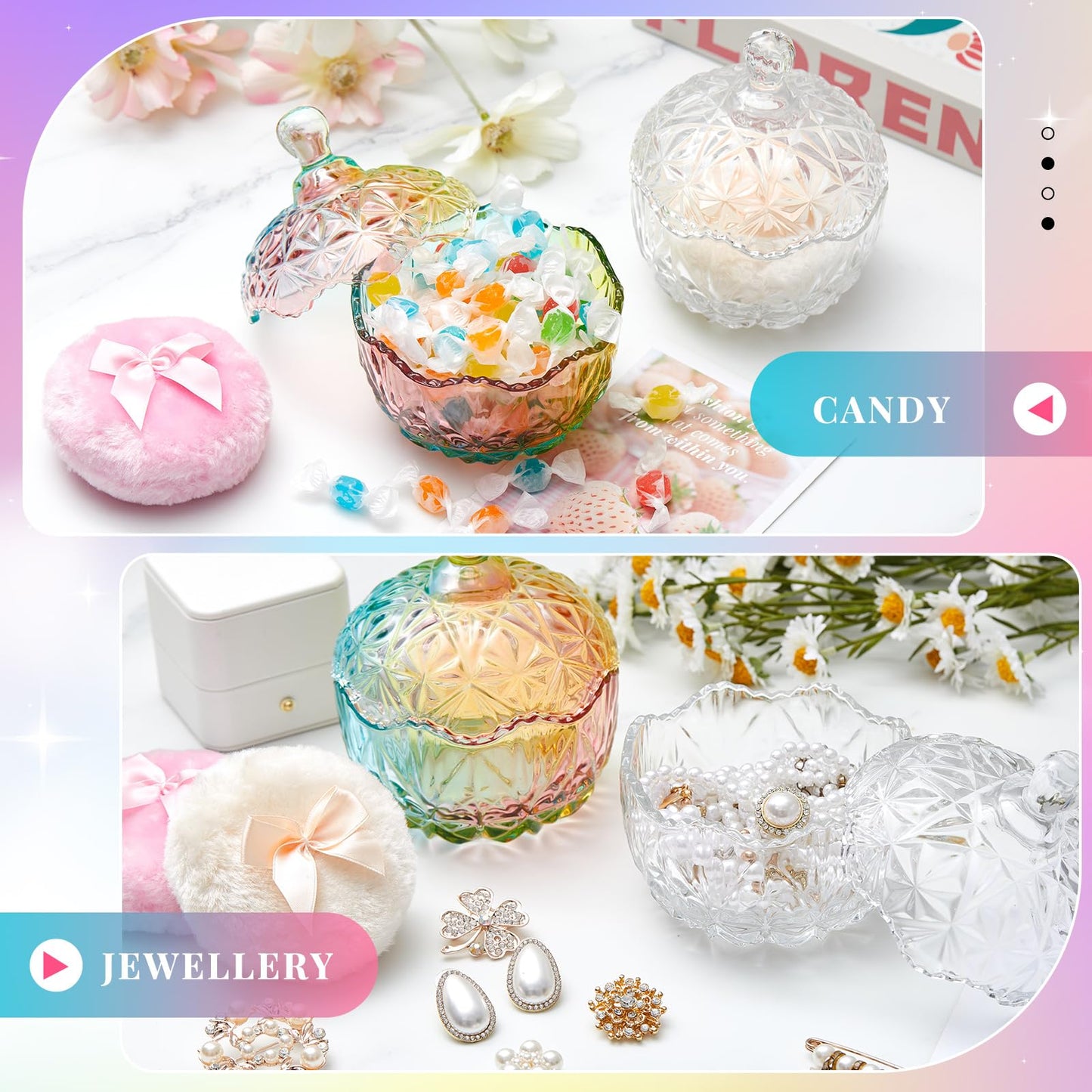 Tioncy 4 Pcs Large Body Powder Puff and Container Extra Large Body Powder Puff Dish Soft Washable Reusable Fluffy Makeup Sponge
