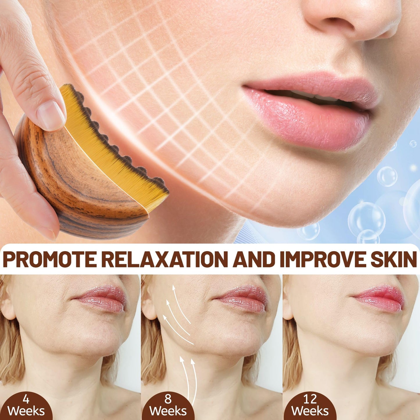 New Lymphatic Contour Face Brush, Lymphatic Drainage Massager for Chin & Neck,Ultra-Soft Bristles Suitable for All Skin Types,Po