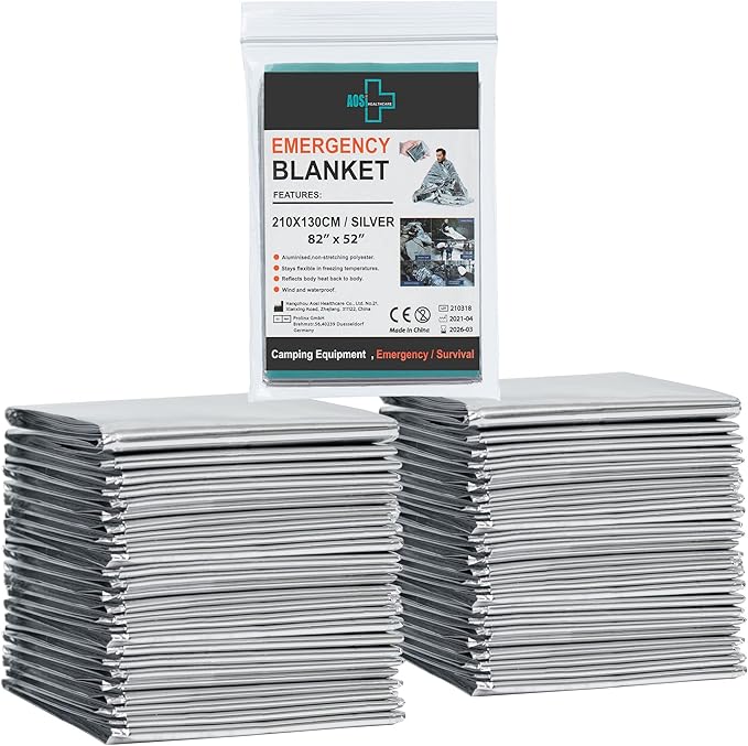 General Medi Emergency Blanket (12-Pack),Emergency Silver Foil Blanket– Perfect for Outdoors, Hiking, Survival, Marathons ...