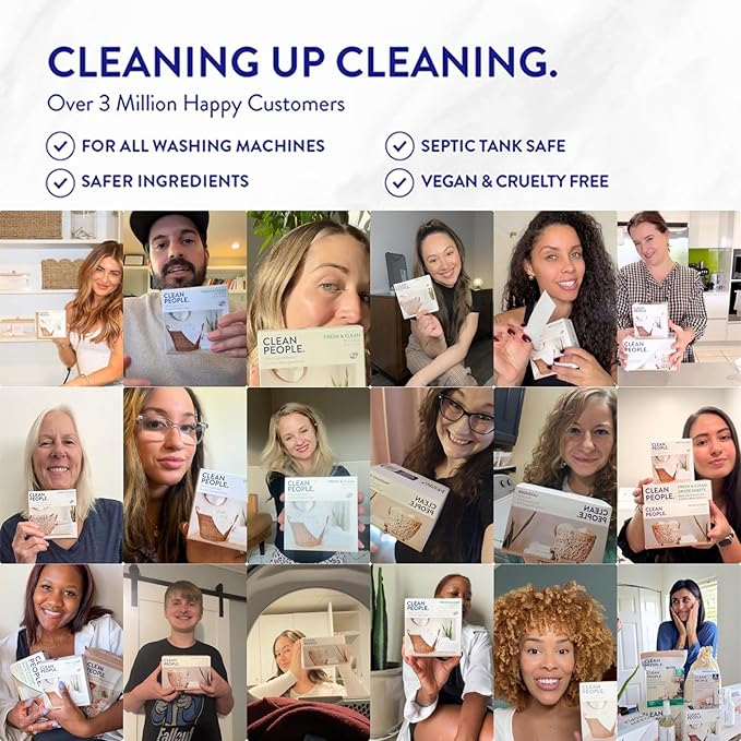 The Clean People Laundry Detergent Pods - Hypoallergenic Laundry Pods - Ultra Concentrated, Recyclable Packaging, Stain Fighting - Sweet Petals, 32 Pack