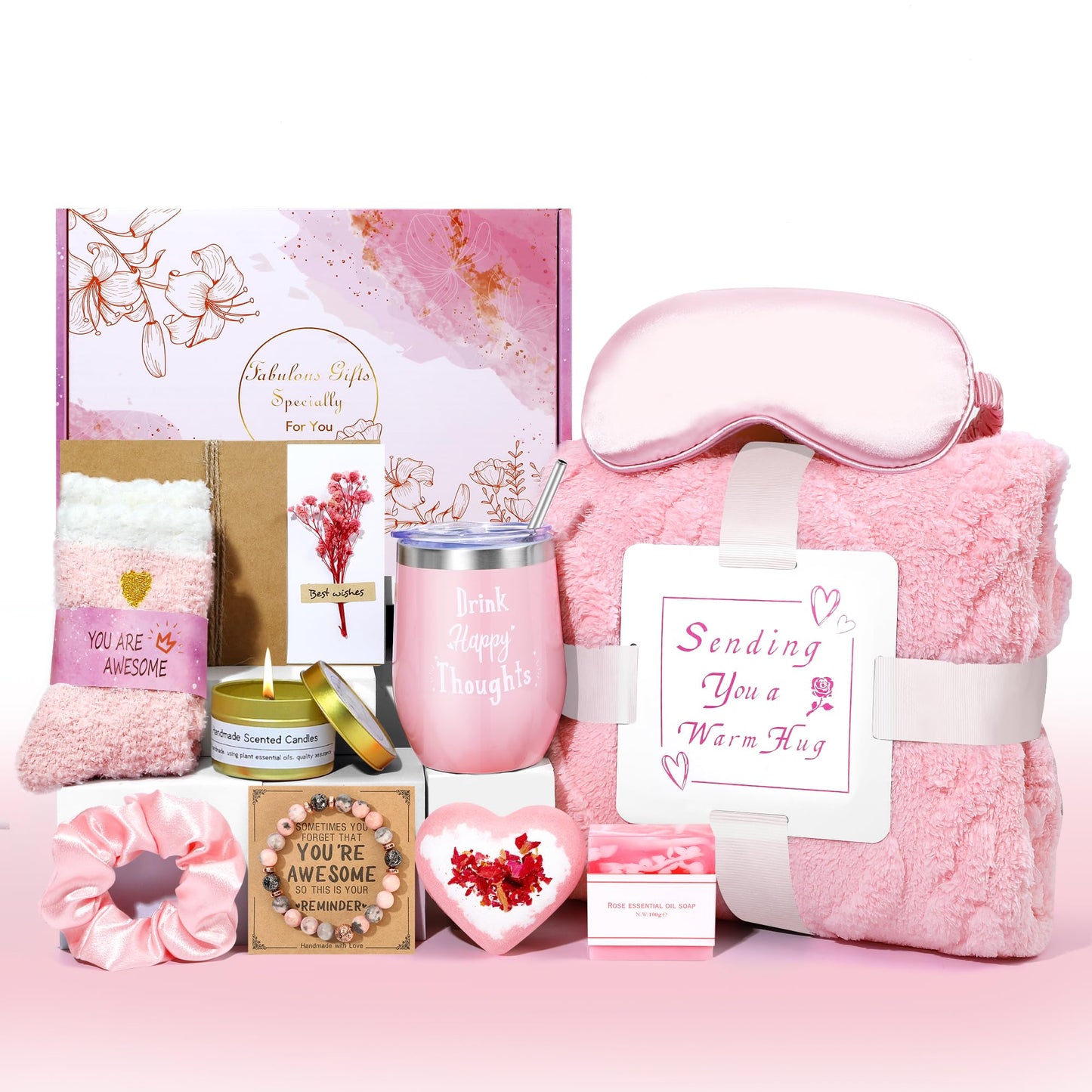 Birthday Gifts for Women Self Care Gifts Get Well Gift Baskets for Women Spa Relaxation Gift Sets Christmas Holiday Inspirational Gifts for Friend Mom Sister Daughter Girlfriend Her Wife Anniversary
