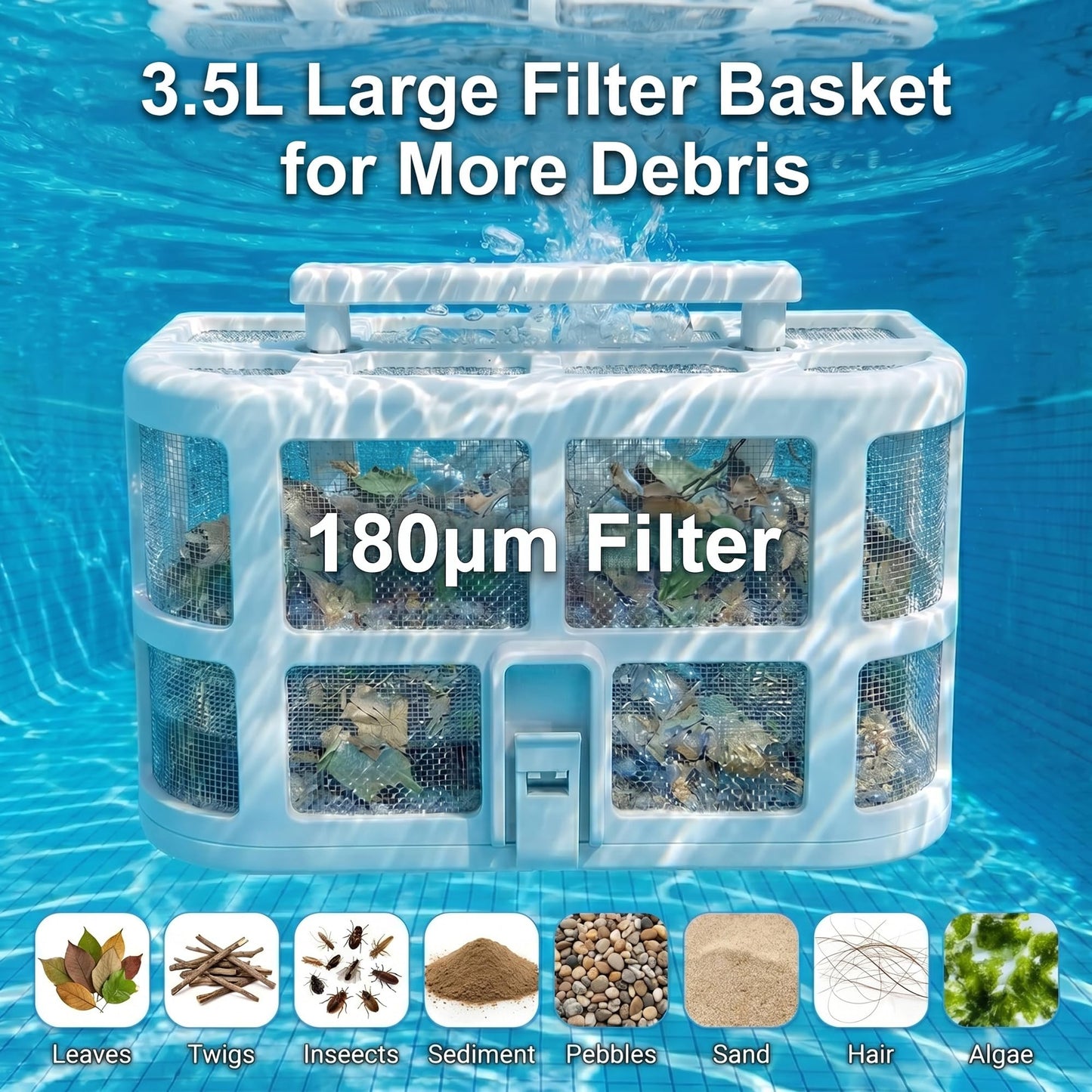 Robotic Pool Vacuum Cordless SP5-180 Min Runtime, 2.5H Fast Charge, 5550 GPH Suction, Wall & Waterline Scrubbing, Smart Navigation for Large Inground Pools Up to 3,229 Sq.Ft, 2026 Upgraded