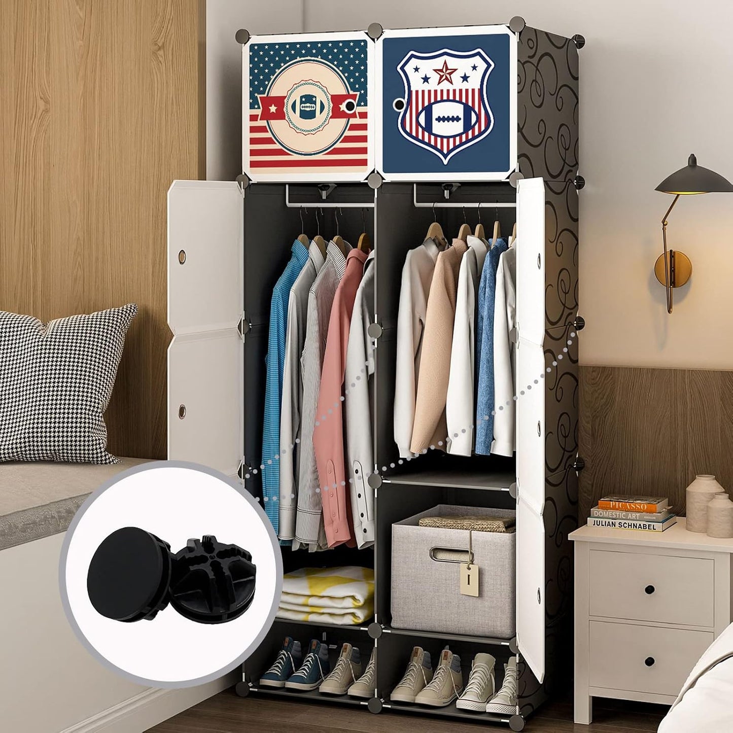 32 Pcs Black Plastic Connector, Wire Grid Cube Connector for Modular Closet Storage Organizer and DIY Wire Cube Storage Unit