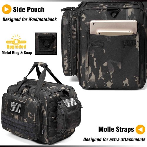 DBTAC Tactical Range Bag Large + Tactical Large Shoulder Pack with Sling (Black Camo)