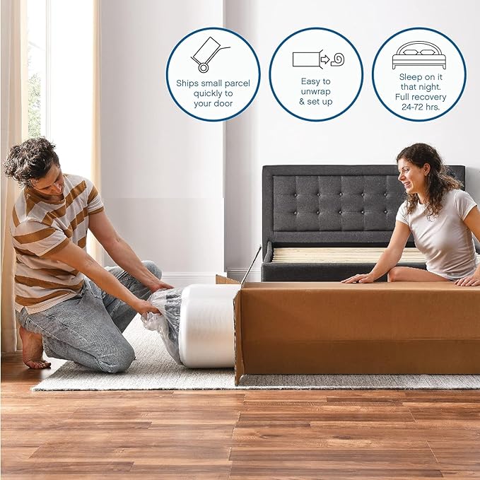 Cool Gel 6 Inch Twin Size Mattresses Memory Foam Medium Firm, Twin Memory Foam Mattress Cooling, Made in the USA, 6" Depth with Pressure Relief, CertiPUR-US Certified No Fiberglass, CoolGel Bed