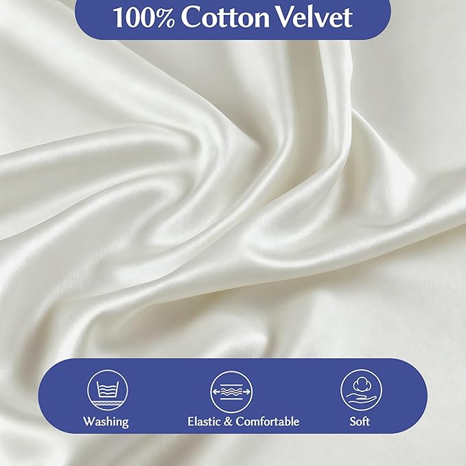 WOWMAX Back Pillow for Bed Sitting up-Bed Wedge Pillow Back Support Pillows for Bed & Sofa Couch, Velvet(100% Cotton), White