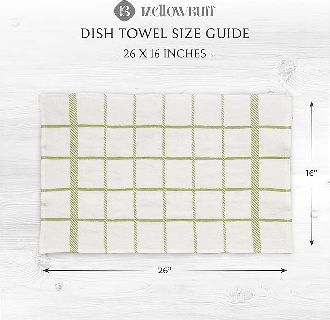100% Cotton Terry Dish Towels, 4 pack16 x26 Inches, Super Soft and Absorbent Kitchen Towels, Perfect for Kitchen Cleaning and Dish Washing | Green