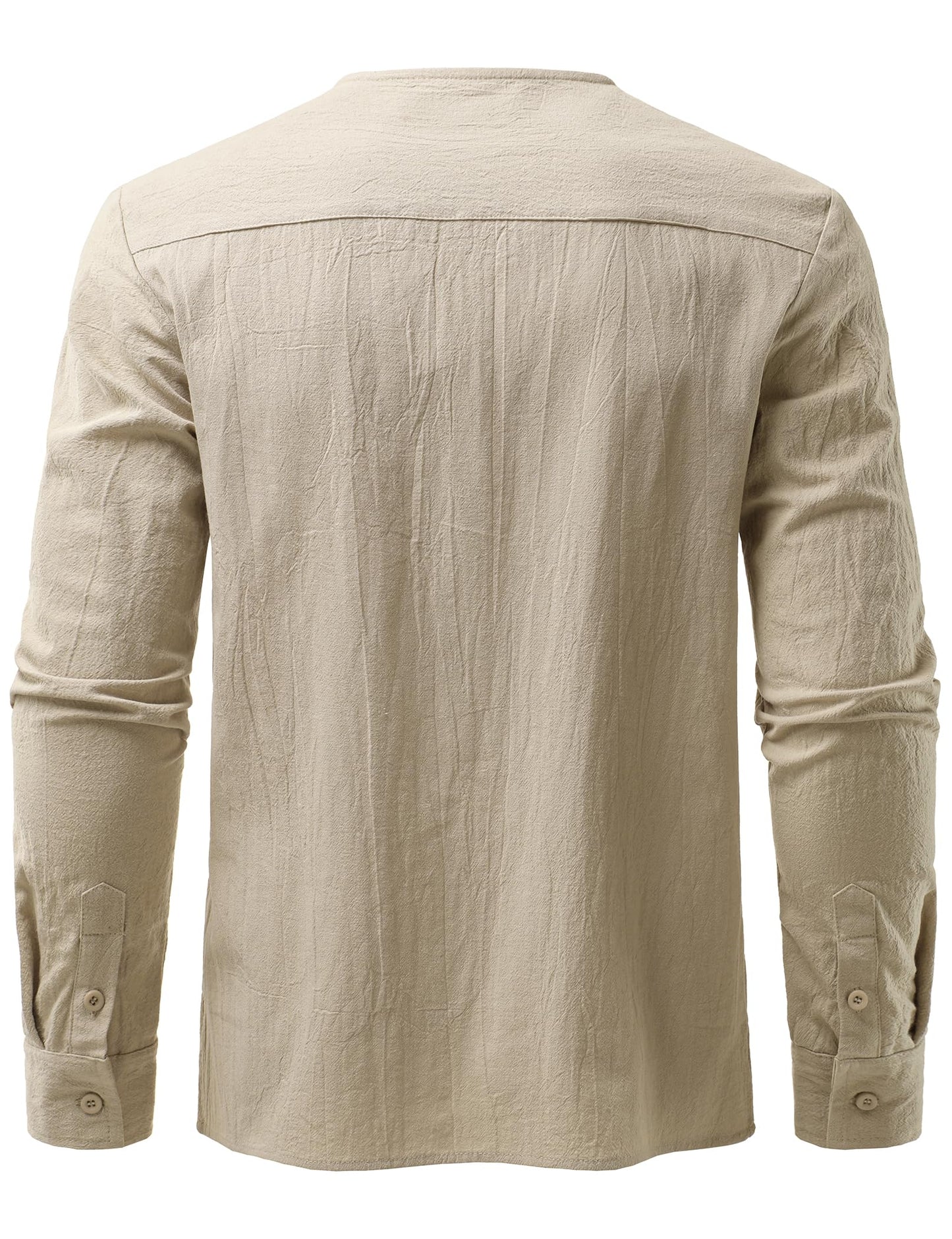 JOGAL Mens Renaissance Shirt Medieval Pirate Viking Halloween Costume Gothic Steampunk Retro Long Sleeve Lace Up Shirts Beige Small
