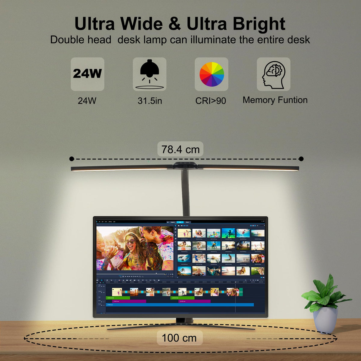 MYSFUL LED Desk Lamps with Clamp, Adjustable & Dimmable Desk Lamps for Home Office, Tall Desk Lamp for Workspaces, Bright LED Desk Light for Study, Workbench Light for Computers (360 Degree Rotation)