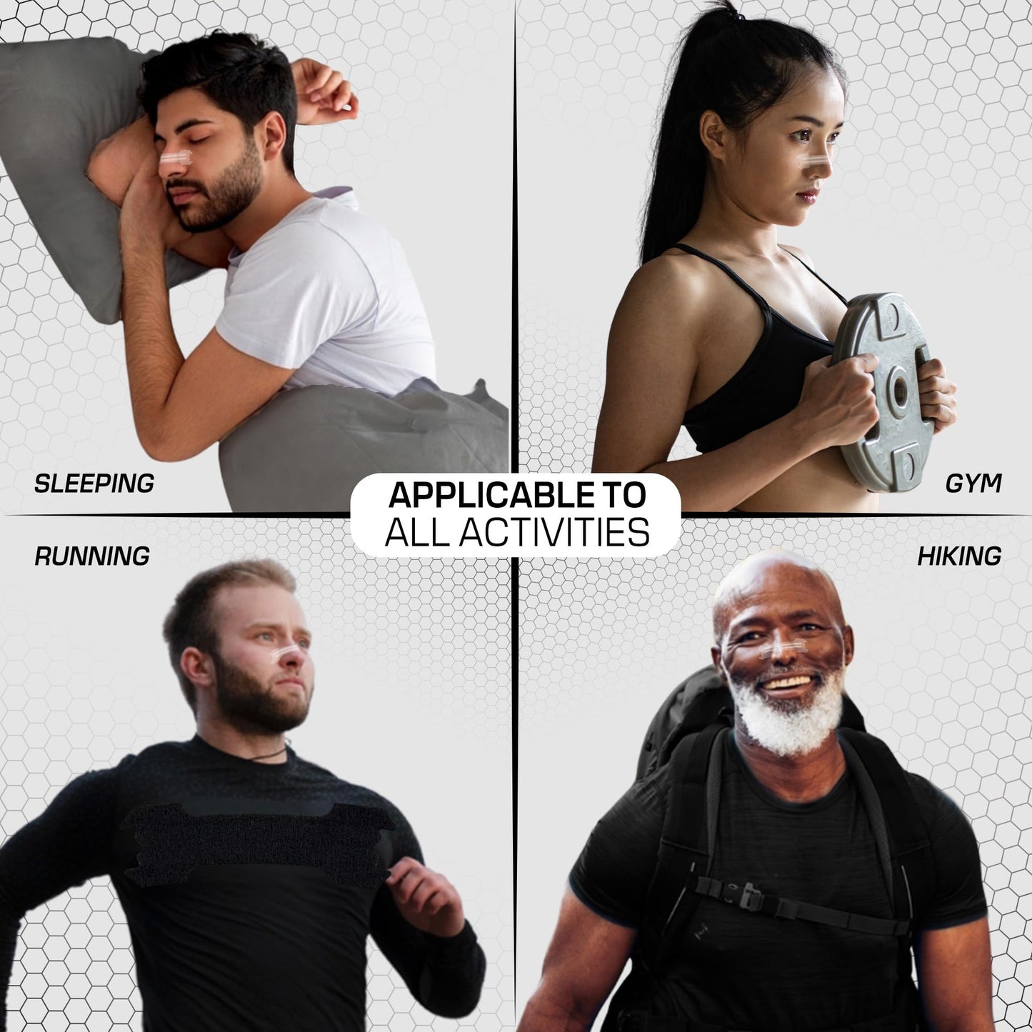 Performance Nose Strips for Breathing (60 Count) - Oil & Sweat Proof Adhesive - Athletic Nasal Strips for Snoring & Sleeping - Improves Oxygen Delivery, Drive, Sleep & Reduces Snoring (Slim Clear)