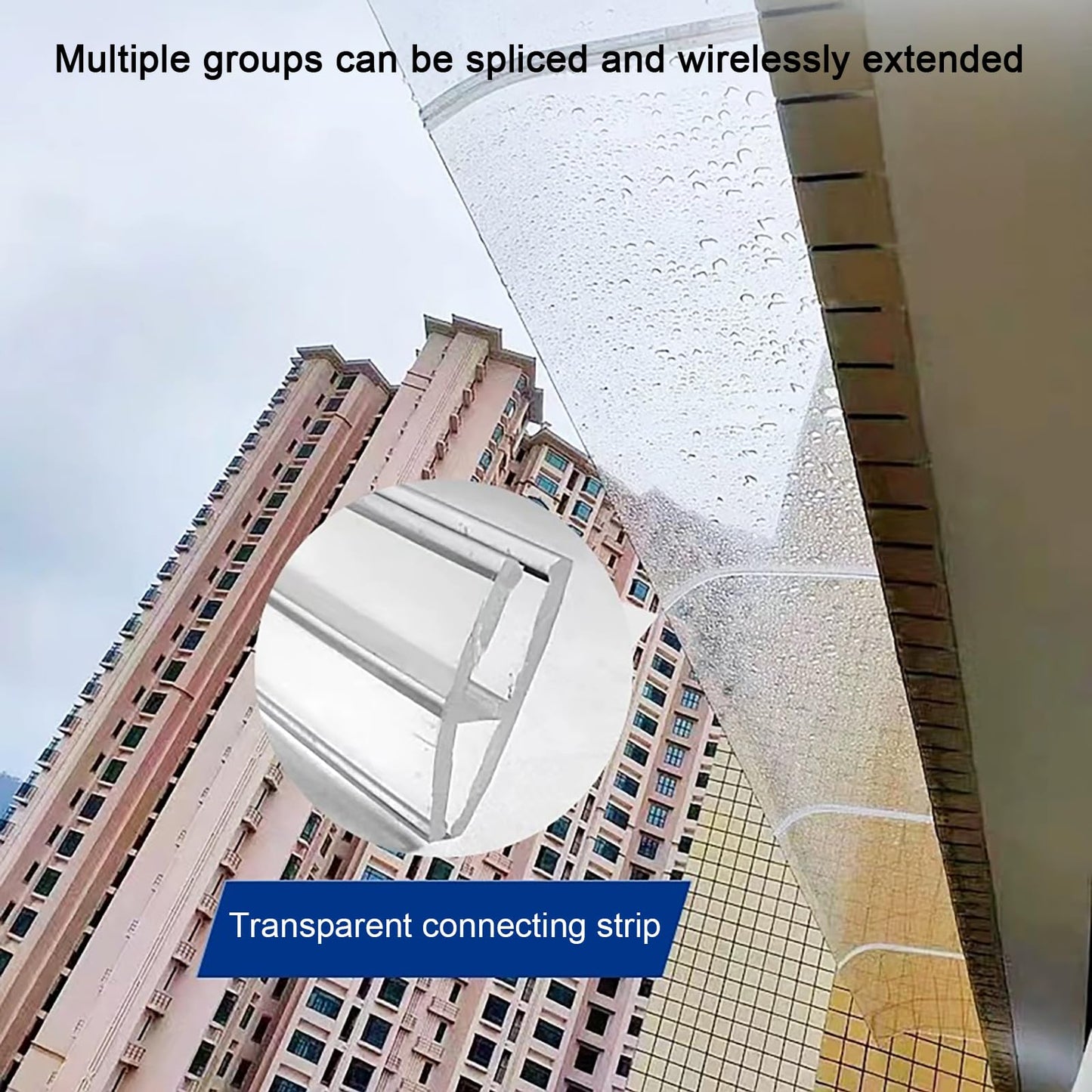 Premios Transparent Invisible Rain Shelter Cover, Window Awning, Polycarbonate Awning, UV Rain Snow Sunlight Protection, for Outdoor Front Door Patio, 40x50cm/15.7x19.6in