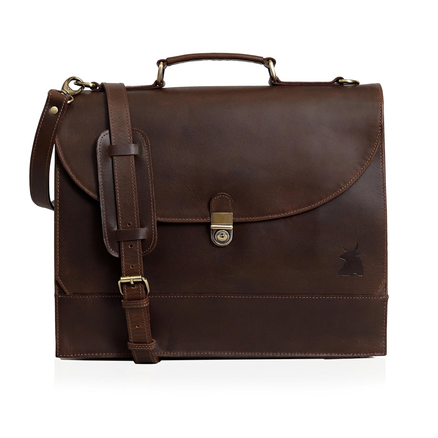 Leather Farm Messenger Bag for Men & Women 16 Inch – Premium Vintage Handmade Laptop Briefcase Satchel, Mens Leather Shoulder Crossbody Bag, Genuine Leather Computer Bag with Adjustable Strap Brown