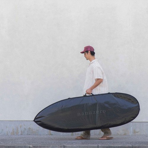 nanazero Surfboard Daily Use Bag 8'0" Black Surfboard Case Protective Cover for Mid-Length Boards