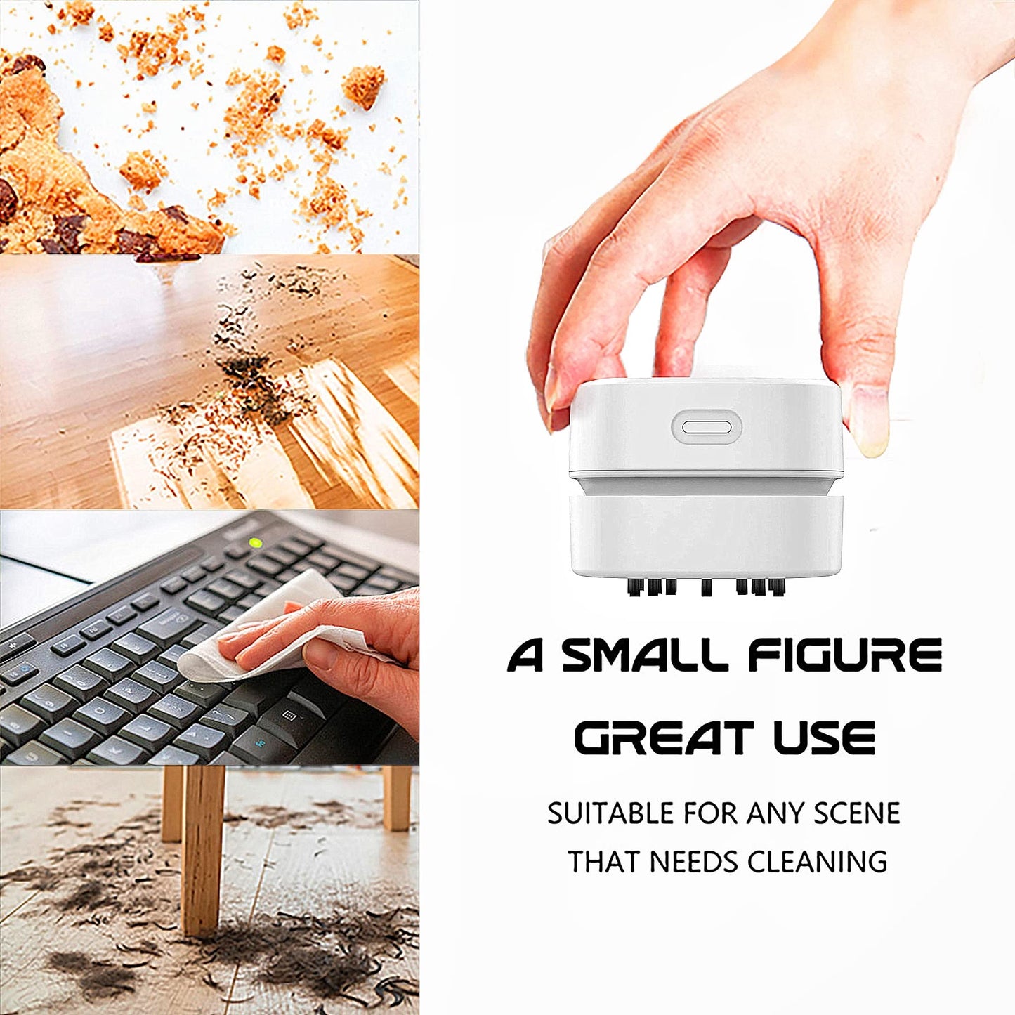 TRZLIFE Cordless Desk Vacuum Cleaner, Upgraded Rechargeable Mini Desktop Vacuum Sucks up Crumbs Debris from Office Desk Countertop White Elephant Tech Gift for Easter Christmas Stocking Stuffer Pink