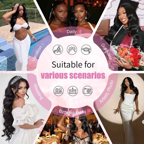 DMKEEP 12A Human Hair Bundles 30 Inch Body Wave Bundles Human Hair 100% Unprocessed Brazilian Raw Virgin Hair Single Bundle Quick Weave Human Hair Extensions Natural Color