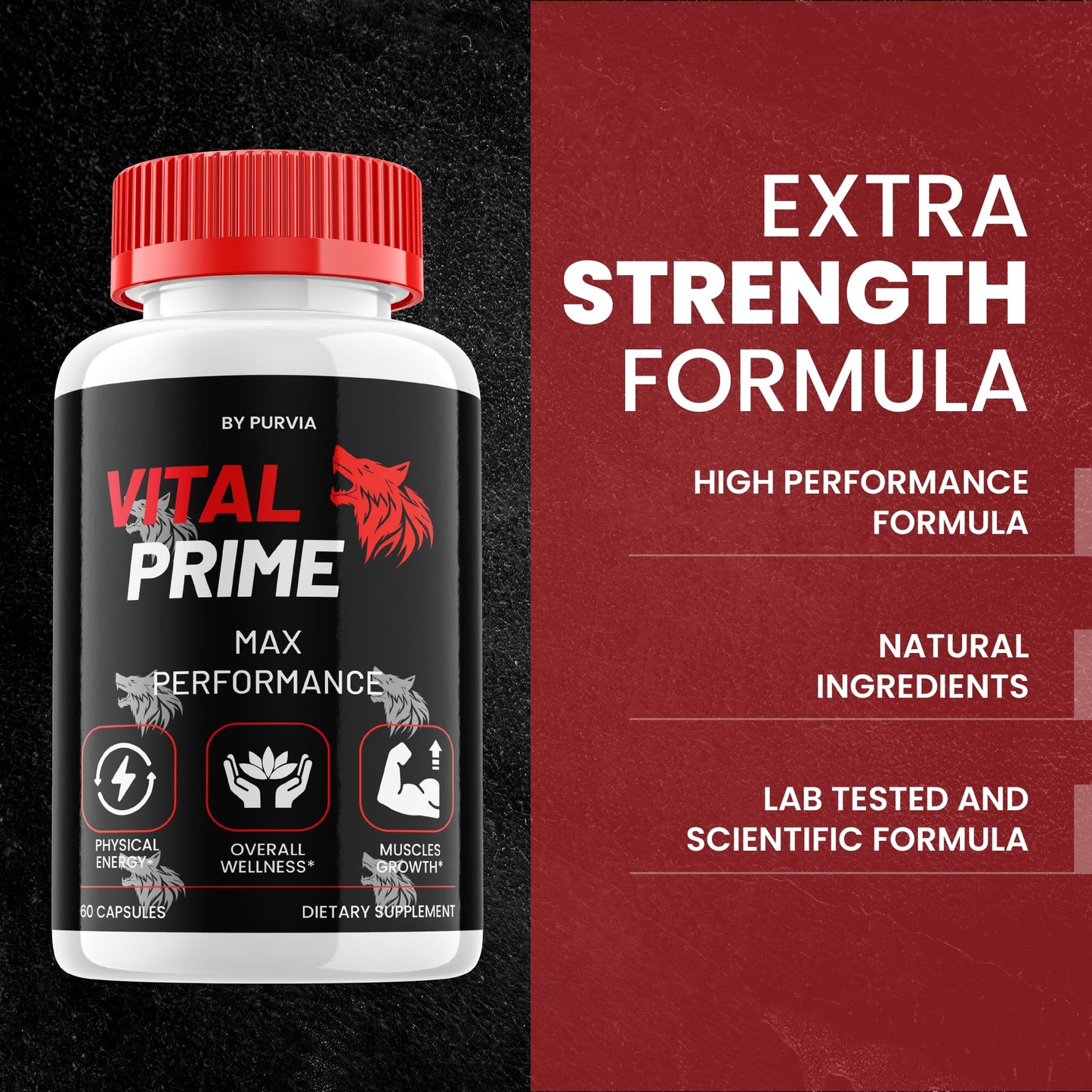 (5 Pack) Vital Prime Pills - Vital Prime Original Supplement, Vital Prime Advanced Formula, VitalPrime Maximum Strength Formula - Vitalprime Complex for Overall Wellness Support, USA (300 Capsules)