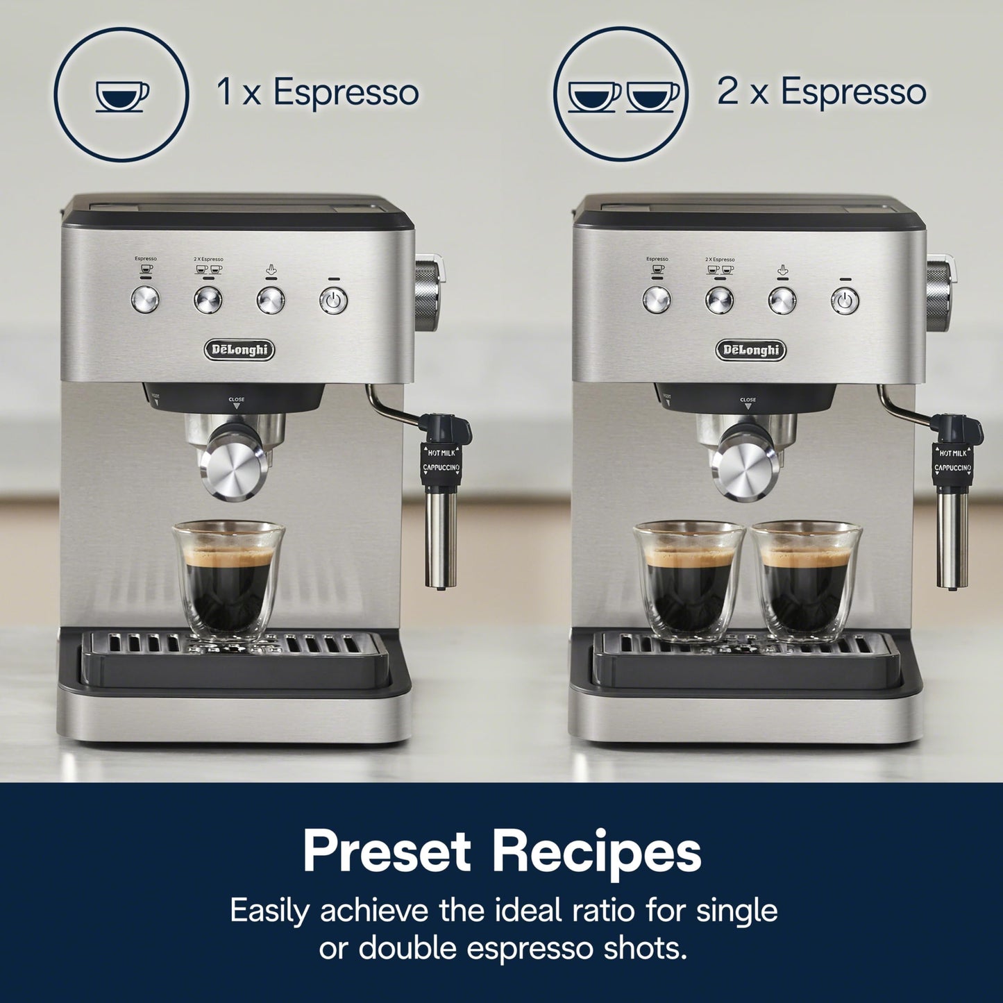 De'Longhi EM400M Classic Espresso Machine, Stainless Steel