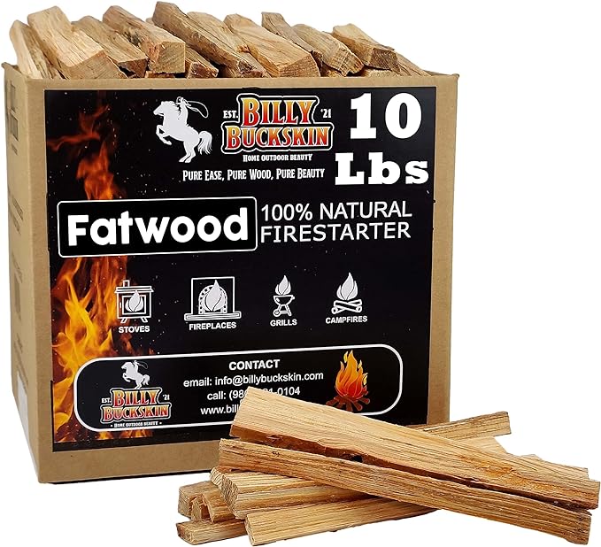 10lb Fatwood Fire Starter Sticks | 100% Natural Fire Starters for Campfires, Firepit, Fireplaces, BBQ, Wood Stoves | Easy ...