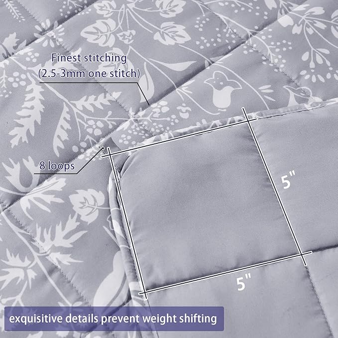 yescool Weighted Blanket for Adults (15 lbs, 60" x 80", Pearl Grey) Cooling Heavy Blanket for Sleeping Perfect for 140-160 lbs, Queen Size Breathable Blanket with Premium Glass Bead, Machine Washable
