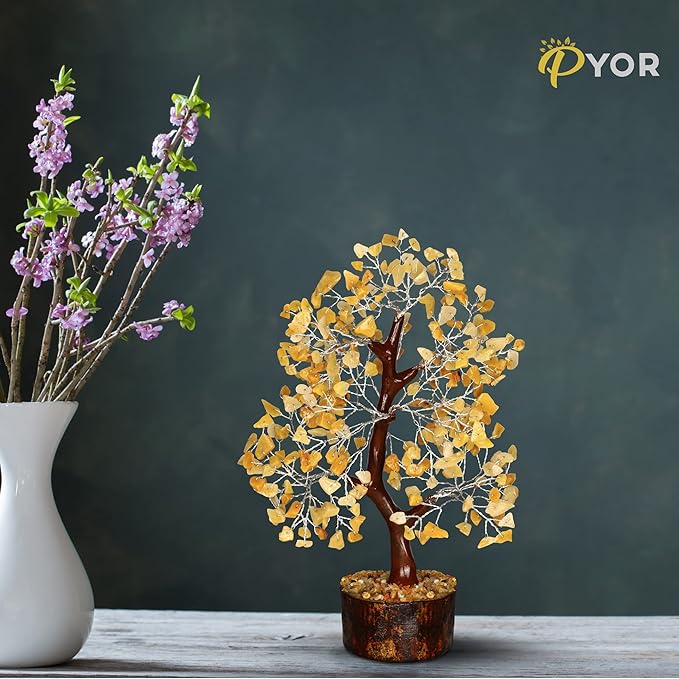 PYOR Yellow Aventurine, Crystal Tree of Life, Money Tree, Crystal Gifts, Home Decor Clearance, Energy Stones and Crystals, Good Luck Decor, Healing Crystals