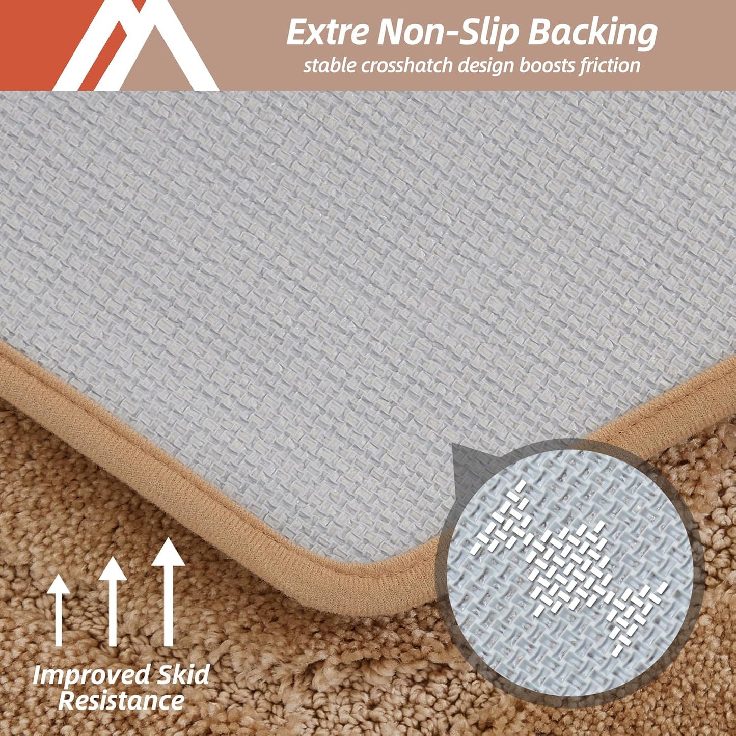 COSY HOMEER Bathroom Rugs Mat 24”x70” Absorbent Non-Slip Bath Mat, Plush Shaggy Bathroom Runner, Machine Washable Large Soft Bath Mats for Bath Floor,Tub and Shower,Beige