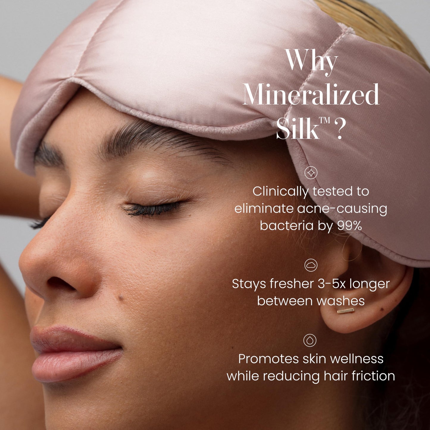 Nodpod Mineralized Silk Gentle Pressure Sleep Mask - Strap-Free, Light-Blocking Design for Sleep, Travel & Relaxation - Weighted Eye Pillow, Machine Washable (Petal)
