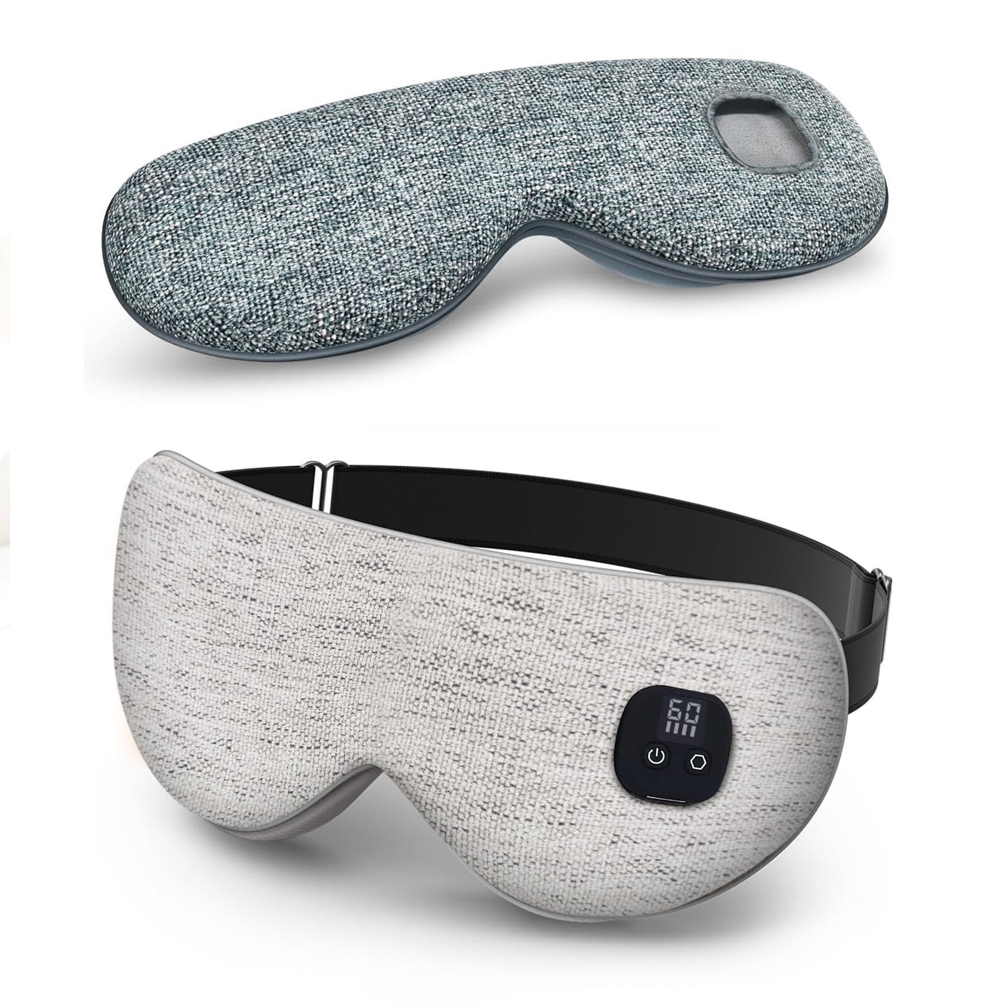 Heated Eye Mask for Dry Eyes, Cordless Warm Eye Compress with 4 Heat & time Levels, Eye Heating pad for Blepharitis, Styes, Travel, Improved Sleep, Gift (White)