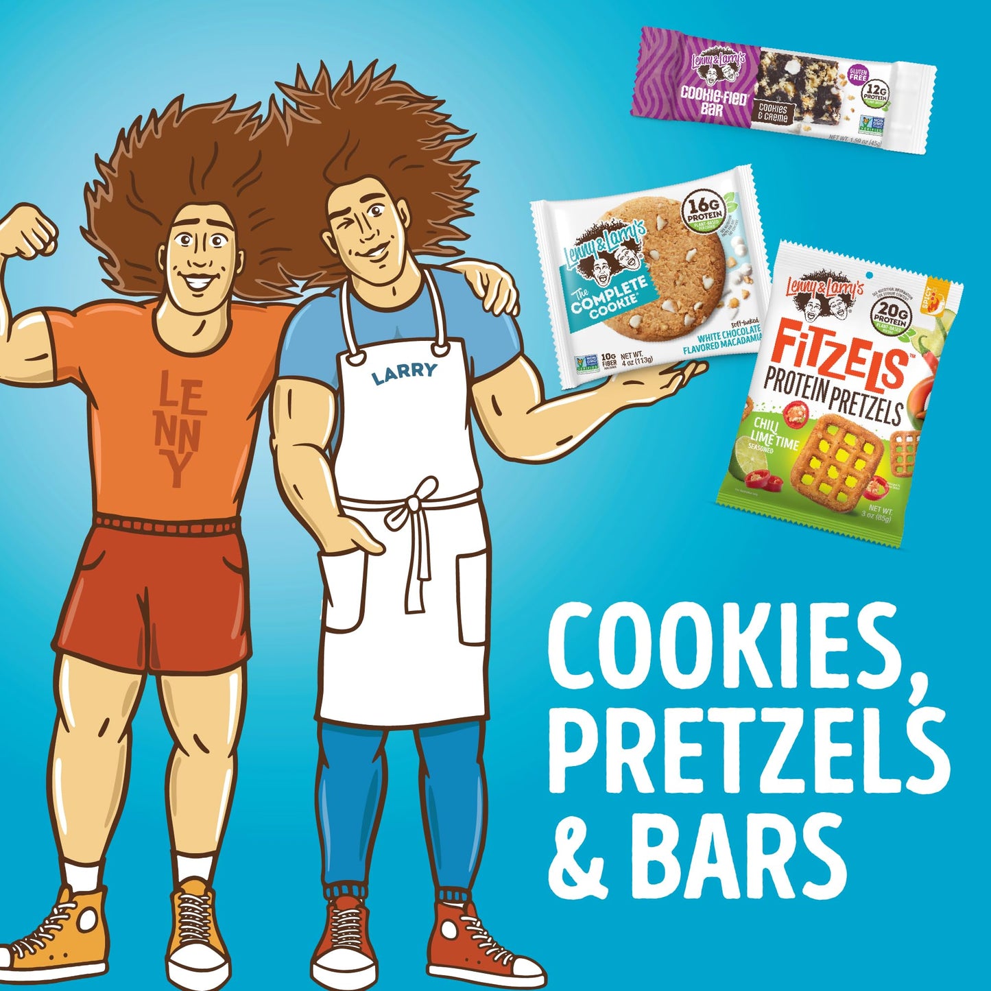 Lenny & Larry's Cookie-fied BIG BAR – Chocolate Chip Cookie Dough Vegan Protein Bars 12x90g – Healthy Snacks, 24g Plant Protein & 10g Prebiotic Fiber – Gluten free Power Bar, Keto Friendly & Vegan