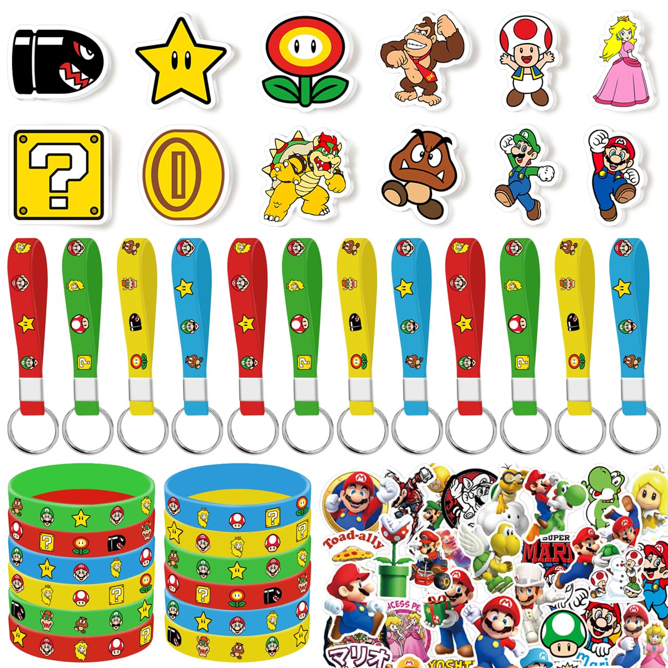 Mario Birthday Party Supplies, 86PCS Birthday Gifts Set for Mario Theme Party