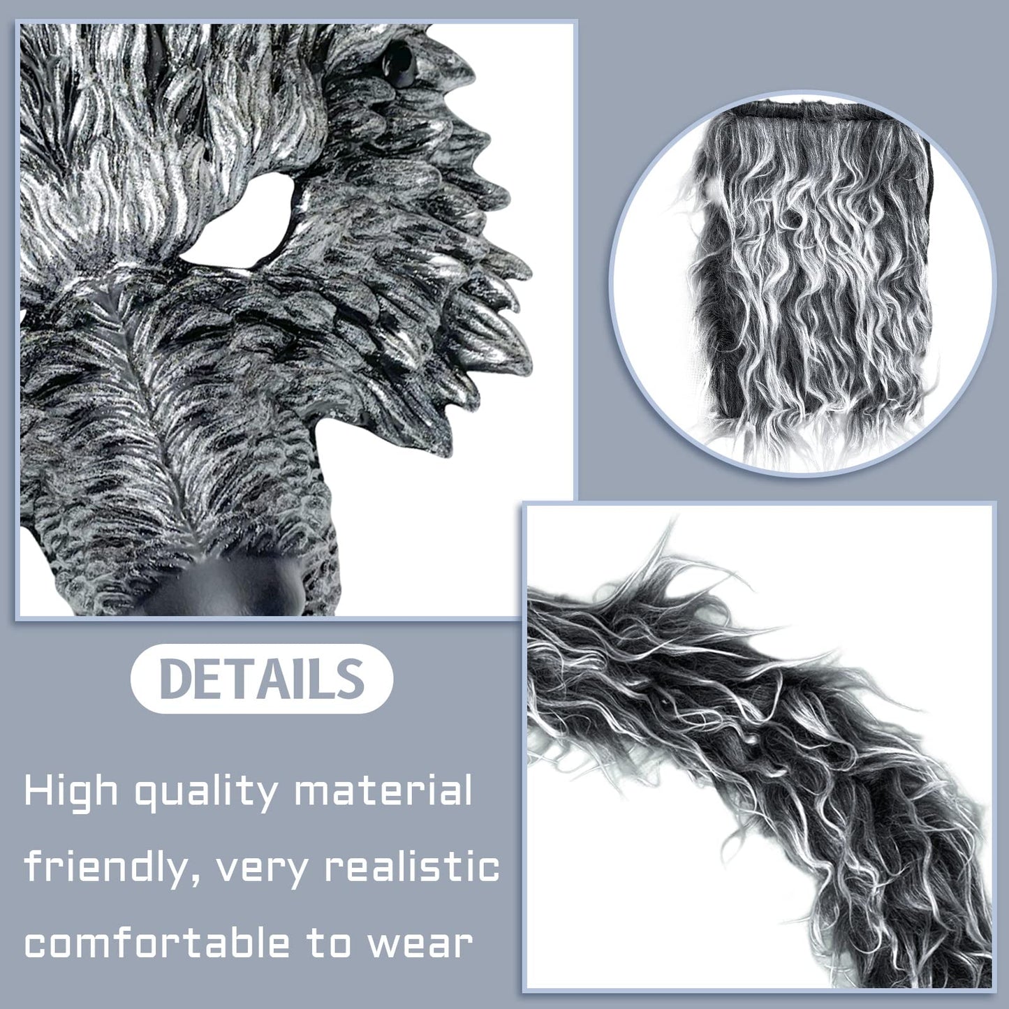 Exlinonline Wolf Costume Headwear (WW-099) for Halloween Party - Includes Wolf Ears, Tails, Gloves and Mask - Perfect for Women, Men, Kids, Boys and Girls - One Size Fits Most